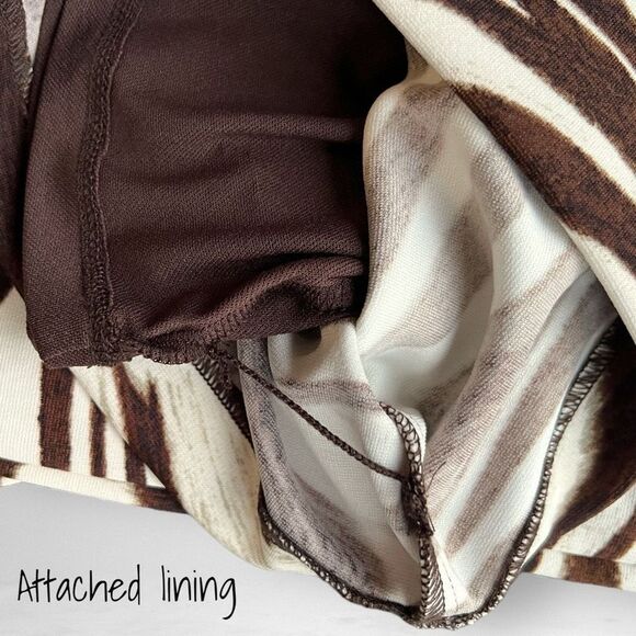 NWT Michael Kors Women’s Sleeveless Brown & Cream Zebra Print Zip Dress - Picture 13 of 17